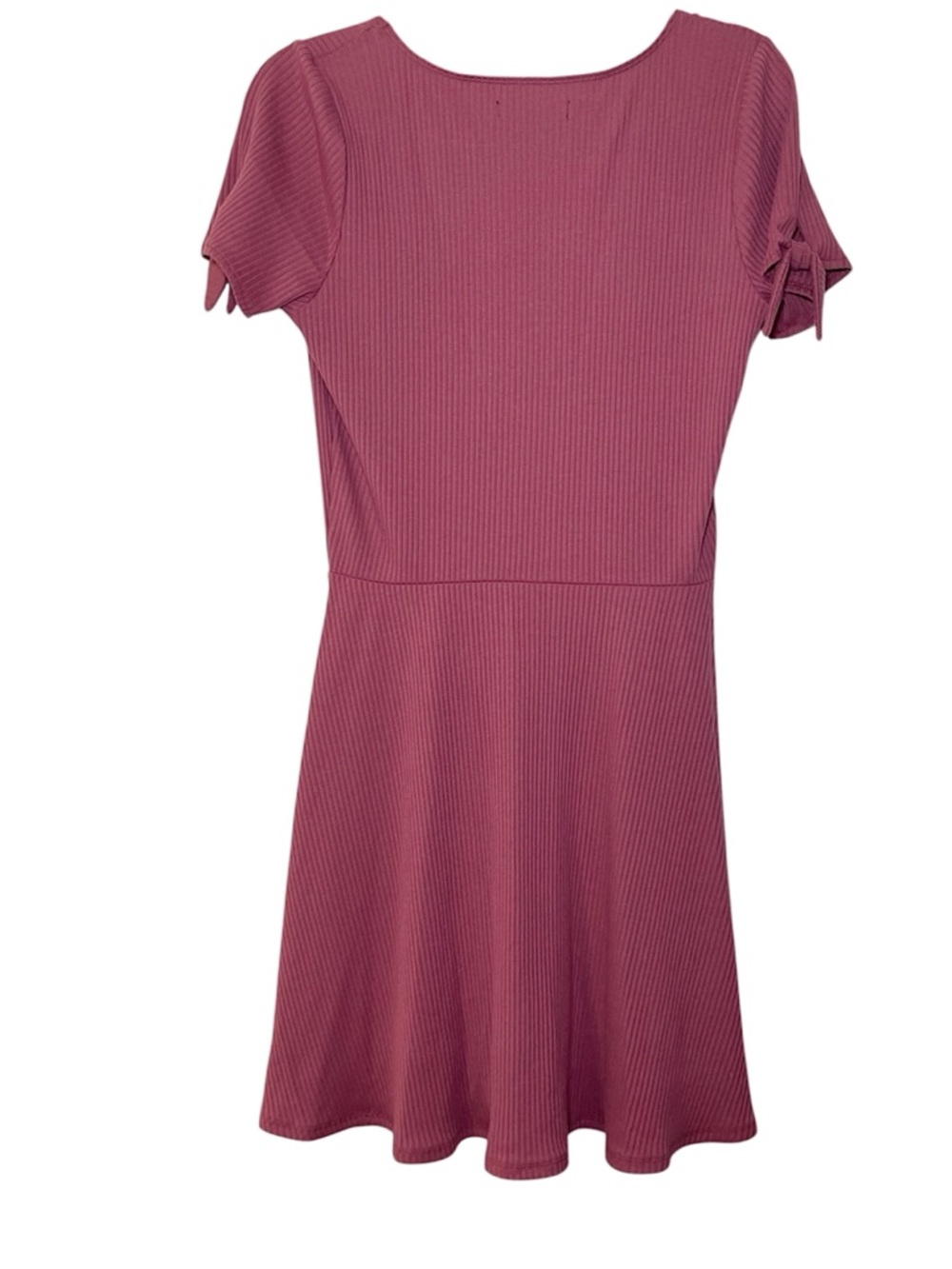 Abercrombie & Fitch Dark Pink Mini Dress V-Neck Short Sleeve Casual Size Large - Picture 2 of 16